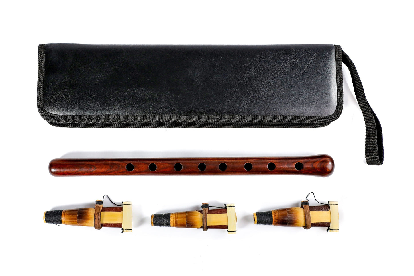 Professional duduk instrument with 3 reeds & leather case