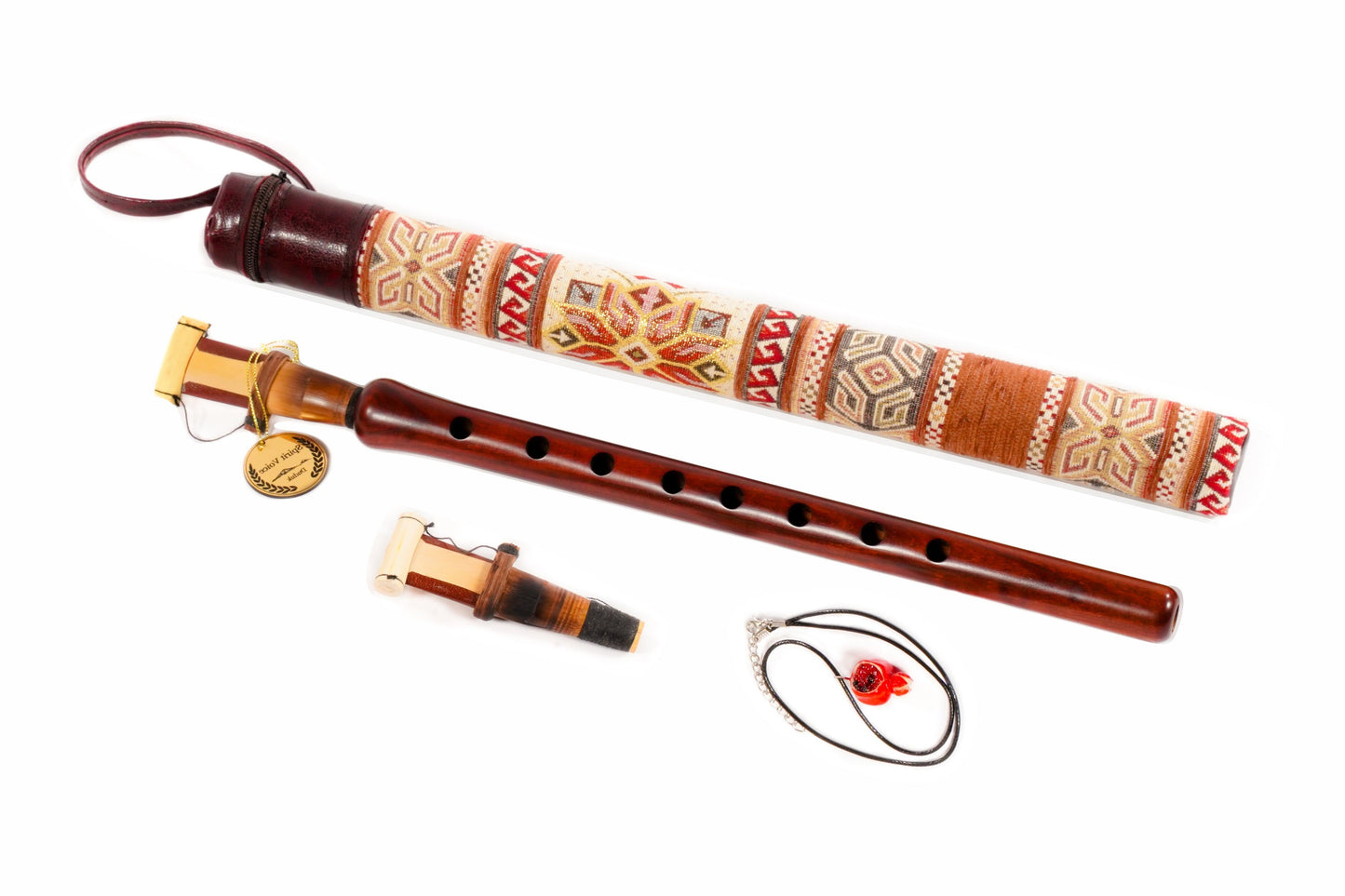 Armenian musical instrument duduk for beginners with 2 reeds & Case